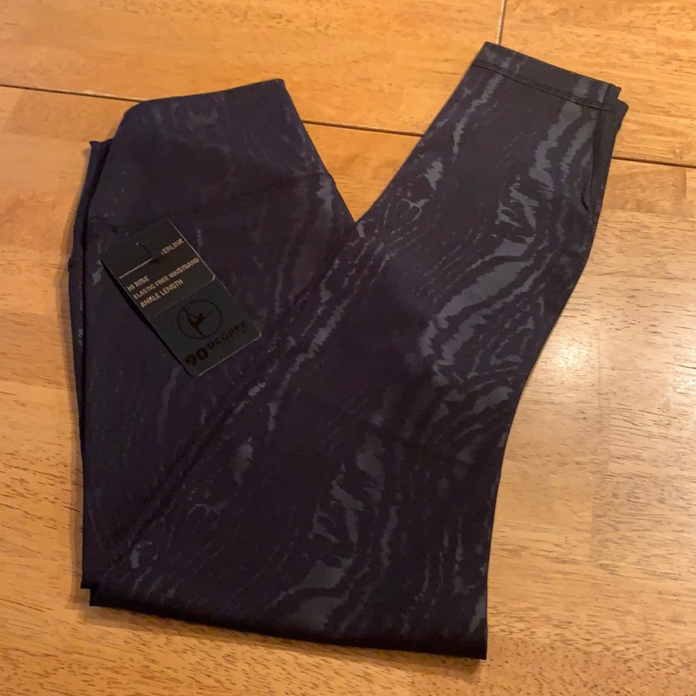 90Degree by Reflex Interlink Hi Rise Elastic Free Waistband Ankle Length size L